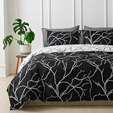 Tokokimo Duvet Cover for 150 Bed, Duvet Cover 220 x 240 cm, Black and White | 2 Pillowcases 50 x 75 cm, Reversible, Branches
