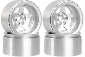 KEEDA Jantes en aluminium 2,2 Beadlock pour SCX10 RR10 TRX4 VS4-10 Gen8 1/10 RC Crawler Car (A, argenté)