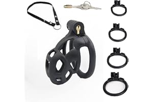 SeLgurFos Cobra-B1 cinturón de castidad cinturón de jaula de pene 4 anillos de pene masculino-jaula de castidad Bondage juguetes sexuales (small)