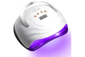 VIBINHO Lampada UV LED Unghie 380W Professionale, con 81 LED Luce Rossa Anti-Macchie, Sensore Automatico, 4 Timer, Base Rimovibile per Manicure & Pedicure, per Casa e Salone