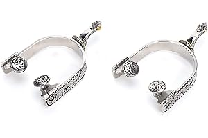 Faceuer Boot Spurs, Cowboy Spurs, Decorative Stainless Steel 2pcs Exquisite for Horse Training Equestrian Competition