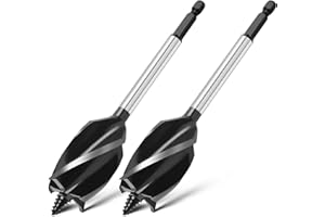 WOBLLMX 2-tlg Holzbohrer 40mm x 165mm Sechskantschaft Schneckenbohrer für Weichholz und Hartholz Kunststoff Trockenbau und Verbundwerkstoffe