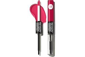 Revlon Colorstay Overtime Lipcolour, Dual Ended Longwearing Liquid Lipstick With Clear Lip Gloss, With Vitamin E In Red/Coral, Unending Red (480)