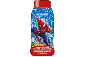 Naturaverde | Kids - Marvel Spider-Man - prysznic szampon dla dzieci, mydło do ciała i włosów, produkty higieniczne dla dzieci, z ekstraktem z owsa BIO, 250ml