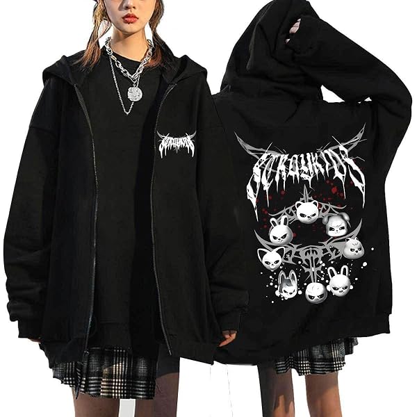 XYYYHTL Felix Hoodie Women Hooded Sweatshirts ATE Casual E-Girl 90s Oversized Jacket Harajuku Streetwear Top BangChan Lee Know Changbin Hyunjin Han Seungmin I.N