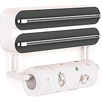 Portarotoli Da Parete 4-in-1 - Porta Pellicola, Alluminio E Carta, Con Taglierina, Grigio O Bianco