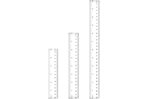 MOXYOY Plastic Ruler Set, 30cm 20cm 15cm Clear Ruler Kit Transparent Straight Measuring Tool for Student Classroom School Office Home