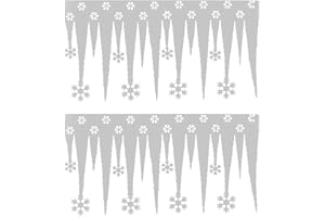 BESTOYARD 2Pcs Schnee Eiszapfen Deko Eiszapfengirlande Weihnachtsdeko Fenster Wand Schneeflocke