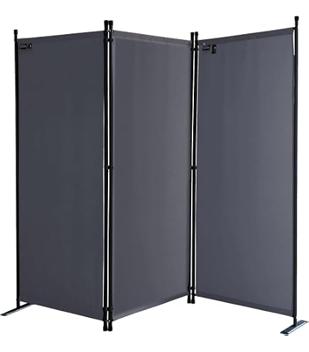QUICK STAR Paravent Blanc 1 Panneau, Séparateur De Pièce En Tissu 78x178 Cm, Structure Acier