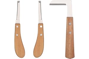 eupdd 3 Pezzi Coltelli per Zoccoli: Coltello per Zoccoli con Impugnatura Ergonomica, per Cavalli, Bovini, Ovini, Lama Diritta Coltello per Zoccoli, Rasoio per Coltello per Zoccolo