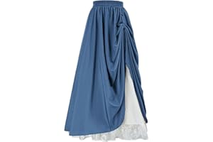 PAIDAXING Falda de traje de baño para mujer, retro, medieval, elástica, cintura alta, bohemio, maxifalda, casual, con cordón, falda larga, falda ajustada y top