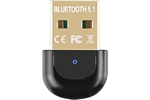 Mokeum Adattatore Bluetooth 5.1 USB, USB Dongle Bluetooth, Trasmettitore Ricevitore Bluetooth per Window7/8/8.1/10, USB Bluetooth per Autoradio, PC, Cuffia, Altoparlante, Tastiera- Plug and Play