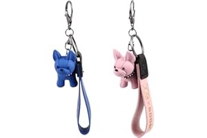 ENHOT Porte-clés Bouledogue Français - Adorable Ensemble de Porte-clés Bouledogue pour Femme - Pendentif de Sac et Cadeau pour Les Amoureux des Chiens - Lot de 2
