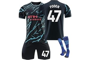 DUOROUPUTAO Haaland Camisetas de Jugadores fútbol Infantil Adulto,22/23 Camiseta de fútbol de Casa/Visitante Juego de Camisetas de Futbol Niño Equipo de Entrenamiento de fútbol Camiseta Pantalón Corto y Medias