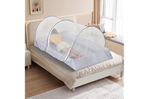 Felenny Foldable Mosquito Net, Single Pop up Mosquito Net Tent Lightweight Portable Easy Setup Mosquito Tent for Home Camping Travel Dorm