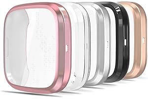 Simpeak 5-Stück Schutzhülle kompatibel für Fitbit Versa 2, TPU Hülle, Leicht Weiche Silikon Case, Ultradünne Schutz Zubehör, Kratzfest Gehäuse
