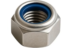 Ecrou Nylstop M4 Inox indesserrable Ø 4mm | Écrous Frein 4 mm Autobloquant Hexagonal Autofreiné DIN 985 Acier Inoxydable A2-70 (V2A/304) avec bague nylon de blocage : LOT DE 10 Pcs - ProRaje