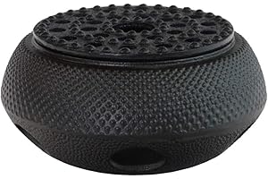 Tealøv Réchaud Théière en Fonte - Chauffe-Base pour Bougie - Robuste et Stable - Thé Chaud Longtemps - Complément Idéal des Théières en Fonte (14 cm)