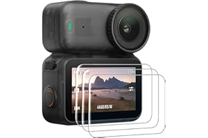 AMAZEAR Protector de pantalla para DJI Osmo Nano accesorios (3 unidades), DJI Osmo Nano Action Camera Protector de pantalla de vidrio templado, dureza 9H, sensible al tacto, ultra transparente