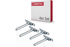 Gedotec Tablarträger Regal-Halterung verstellbar | 4 Stück Regalhalterung unsichtbar | SUPPORT | Regal-Bodenträger aus Eisen verzinkt - Regalträger | Fachboden-Träger für Wand-Montage