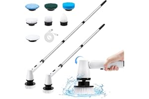 ‎ICYANT icyant 54inch elektrischer Spin Scrubber, elektrische Reinigungsbürste, kabelloser Power-Schrubber mit 7 Ersatzbürstenköpfen & verstellbarem Griff, 2 Drehgeschwindigkeiten, für Fliesen, Wanne