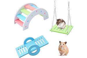 Andiker 3 Pezzi Adorabili Giocattoli da Gioco per Criceti, Ponte Arcobaleno, Altalena e Oscillazione, Giocattolo per Piccoli Animali Che Spezza la Noia