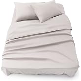 Blumtal Set of 4 Bed Sheets &ndash; Fitted Sheet for 160 cm Bed, Top Sheet 240 x 275 cm + 2 Pillowcases 50 x 80 cm, Light Grey Moon