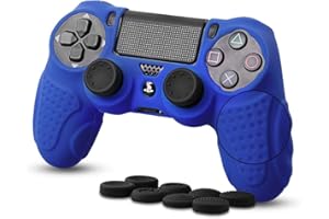 CHIN FAI für PS4 Controller Schutz-Hülle,Silikon Anti-Rutsch 8 Daumen Griffe Skin Grip Schutzhülle für Sony PS4 / Slim/Pro Controller(Blau)
