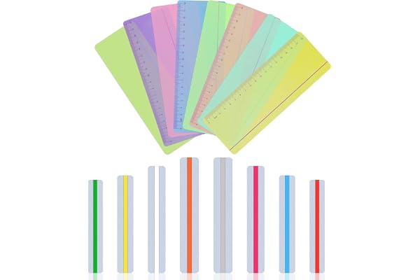 Vicloon Guided Reading Highlight Strips, 16st Dyslexi Overlay Linjal Färgad Overlay Reading Tracking Linjaler för dyslexi och