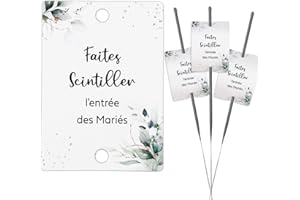 COLOFALLA 50 Étiquettes Cierges Magique pour Mariage Décoration Fête Mariage Party Mariés Ouverture du bal Étiquettes Francaise Faites Scintiller l'entrée des mariés