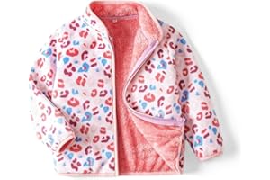 JiAmy Fleece-Jacke para Niños, Chaqueta de Forro Polar con Cremallera Completa Abrigo Deportiva y Ligera con Cuello Levantado para Niño Niña 1-10 Años