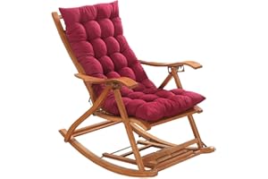 SHAIRMB Lounger Cushion Pad, Garden Patio Thick Large Rocking Chair Cushion, Recliner Relax Chair Pad, for Rattan Recliner Indoor Outdoor,red,40 * 108cm