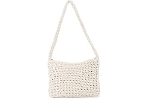 EVEOUT Woven Clutch for Women Girl Small Crochet Tote Handbag Beach Woven Shoulder Bag Purse