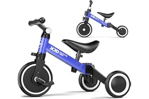 XJD 3 in 1 Laufrad Dreirad, Kinder Dreirad ab 1 Jahr, Laufräder Lauffahrrad mit verstellbarem Sitz und Lenker, Lauflernhilfe mit abnehmbares Pedal, Baby Fahrrad von 1-3 Jahren Jungen Mädchen (Blau)