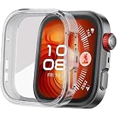 Huawei Watch Fit 4 PRO ile Uyumlu Kasa Ve Ekran Koruyucu 360 Tam Koruma Silikon Kılıf (Şeffaf)