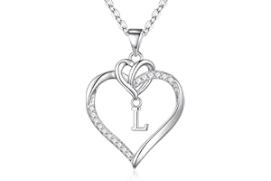 TINGN Weihnachtsgeschenke für Frauen, Halskette Damen 14K Gold/Weißgold Vergoldet Herz Zirkonia Anhänger Buchstaben Kette Damen Geburtstag Weihnachten Geschenk für Frauen Freundin Mama Mädchen Schmuck