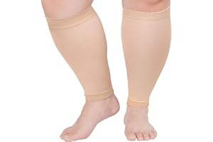 PUTUO Manga Compresión Pantorrilla para Hombre: Medias Compresion Gemelos Senza Piede para Mujer – Tallas Grandes de S a 7XL para Varices Hinchazón Deporte 20–30 mmHg 1 par