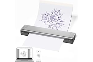 ASprink Tattoo Stencil Printer - A4 Tattoo Transfer Machine, Bluetooth Stencil Printer, Compatible with Android & iOS, Drawing For DIY,Temporary and Permanent Tattoos
