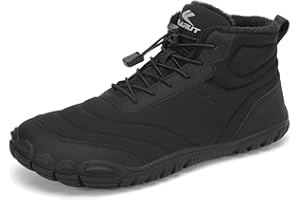 FLARUT Winter Barfußschuhe Herren Damen Warm Gefüttert Winterschuhe Breite Zehen Wasserabweisend Traillaufschuhe Winterstiefel