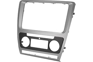 BROLEO Radio Frame, Wear-Resistant 2Din Stereo Fascia Trim for Car Replacement for Octavia 2008-2013
