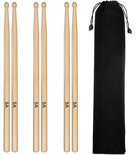 3 Paia Bacchette Ritmiche In Legno 20 Cm - Per Scuole, Band E Principianti, Non Dipinte