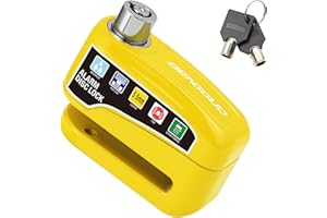 LENGSUAA Alarm Disc Lock Motorbike Lock, Anti Theft Brake Disc Bike Alarm Locks, 110dB High Security Disc Brake Lock for Various Motorcycles, Mountain/Road/Electric Bikes