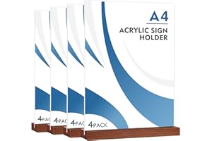 DONGLI 4 Stück A4 Ständer Aufsteller Tischaufsteller,Acryl T-Ständer Menükartenhalter, Doppelseitig Speisekartenhalter für Restaurant,Cafe,Laden,Büro,Hotel