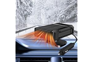 KUWUNG Car Heater and Defroster, 12V 150W, 2-in-1 Heating Cooling Fan with Cigarette Lighter Plug, Portable Vehicle Windscreen Defogger