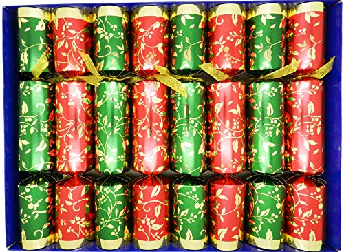 Crackers Ltd Set of 8 Golden Mistletoe Fill Your Own Christmas Crackers in Red and Green (Cat F1)