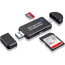 Lettore di Schede SD, Lettore di Schede di Memoria OTG USB C/USB 3.0 Adattatore per Schede Supporta Schede SD, MicroSD, CF