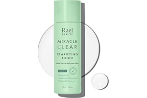 Rael Toner, Tónico clarificante Miracle Clear - Tónico facial para rostro, piel grasa y propensa al acné, con ácido succínico, vitamina B5 hidratante, vegano, libre de crueldad (5.1 fl oz, 5.1 oz)