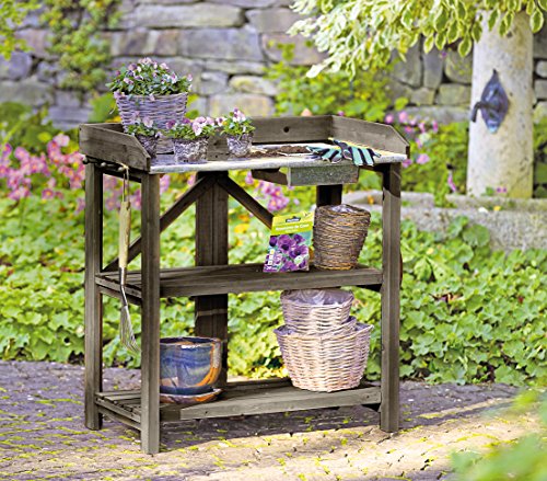 Dehner Gute Wahl Holzpflanztisch Ottawa, klappbar, ca. 91 x 85 x 49 cm, Holz, braun - 5