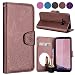 Produktbild KingSang Samsung Galaxy S8 Plus Hülle Leder, Schutzhülle Brieftasche Wallet Case Magnet Flip Cover Spiegel Design Lederhülle mit Ständer und Kartensteckplätzen - Braun