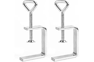 Bohrma Lot de 2 pinces en C en acier inoxydable C - Pince à vis - Pince de fixation - Pince de fixation - Pince de support - Pince de serrage - Pince de serrage - Pince en C - Pour le travail du bois